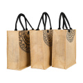 Factory Wholesale Waterproof PE Coating Custom Recycled Jute Personalized Burlap Tote Bag for Shopping Grocery Beach Customize Silk-Screen Logo on Stock